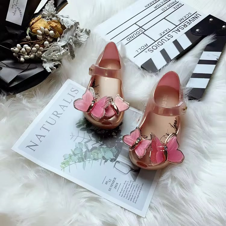 صندل بناتي ميني من مليسا, صندل بناتي صيفي بتصميم فراشة صغير عالي الجودة Melissa Mini Girls Sandal, High Quality Little Butterfly Summer Girls Sandal