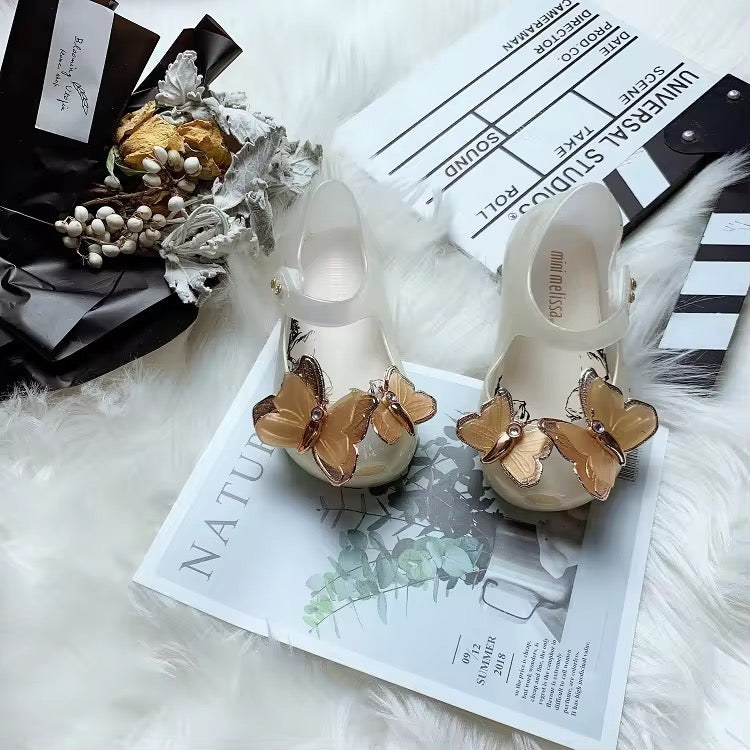 صندل بناتي ميني من مليسا, صندل بناتي صيفي بتصميم فراشة صغير عالي الجودة Melissa Mini Girls Sandal, High Quality Little Butterfly Summer Girls Sandal
