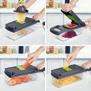 Vegetable and fruit slicer, cutting boards and equipment