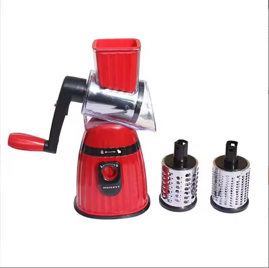 Vegetable slicer, rotating cheese grater
