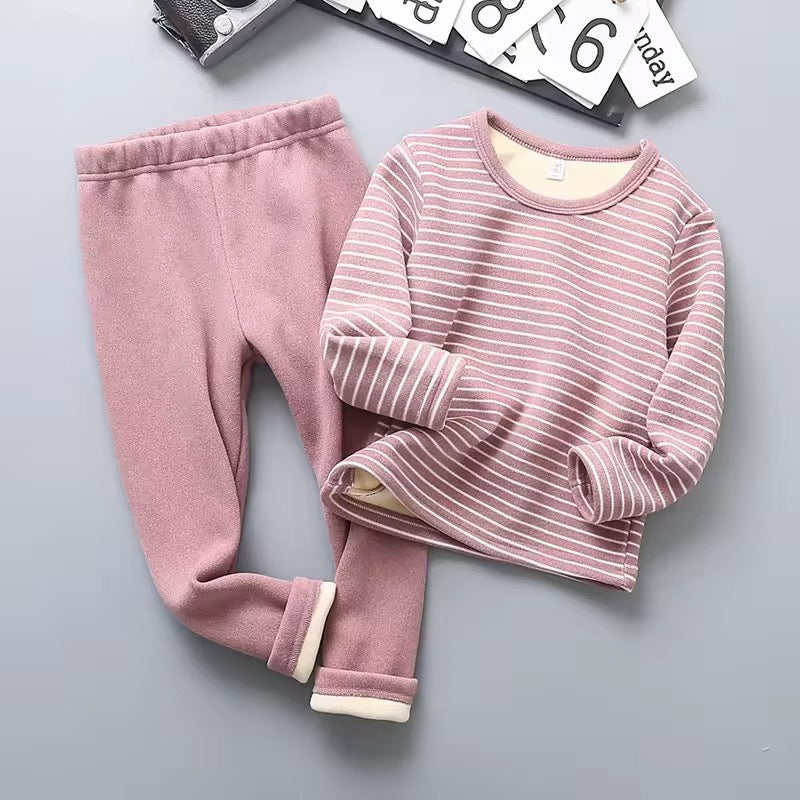 Toddler Boys Girls Velvet Pajamas Set