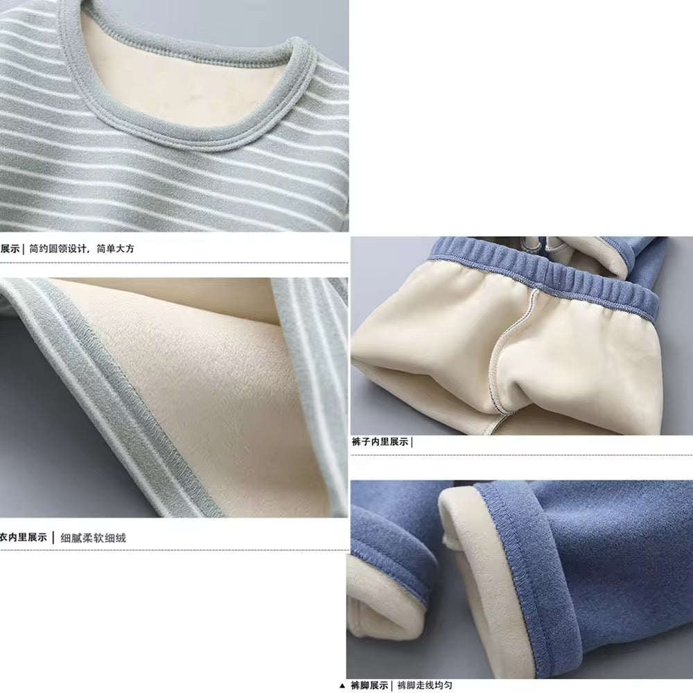 Toddler Boys Girls Velvet Pajamas Set