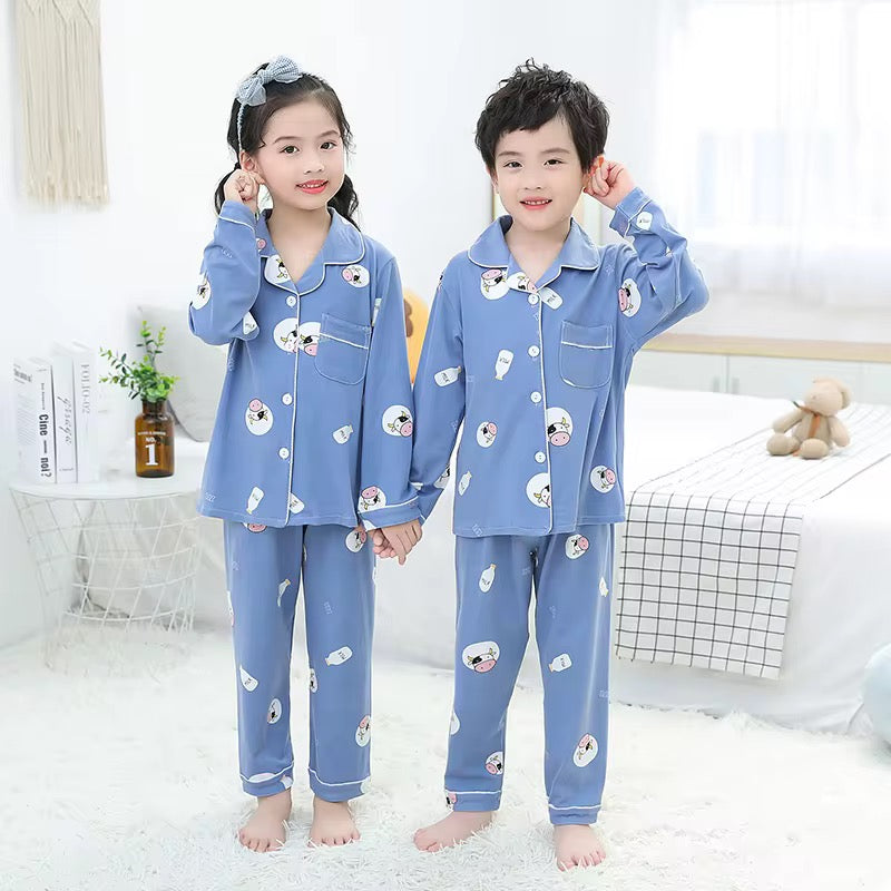 Children's silk pajamas with sleeves