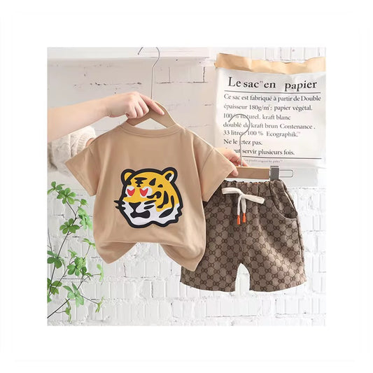 شورت اولاد  شورتات بأكمام قصيرة ملابس للأولاد للصيف