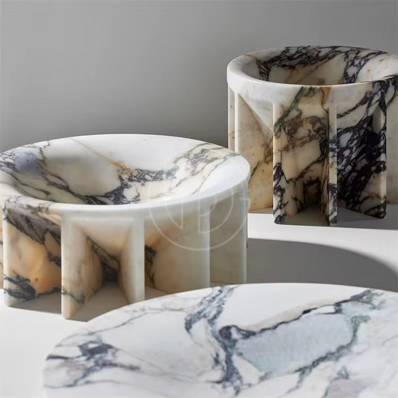 Calacatta coffee table teapots