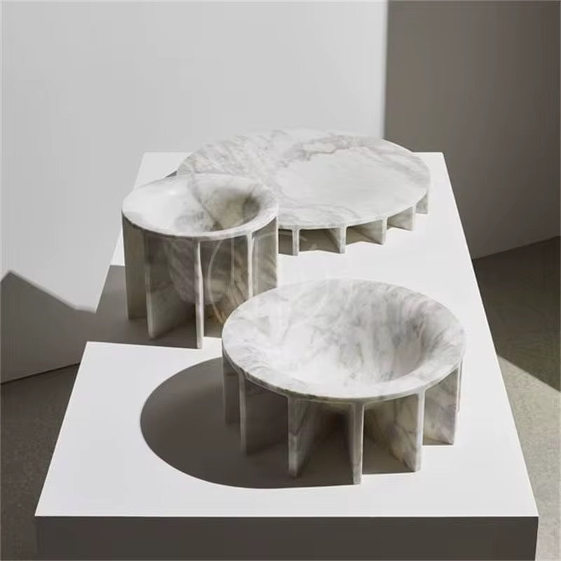 Calacatta coffee table teapots