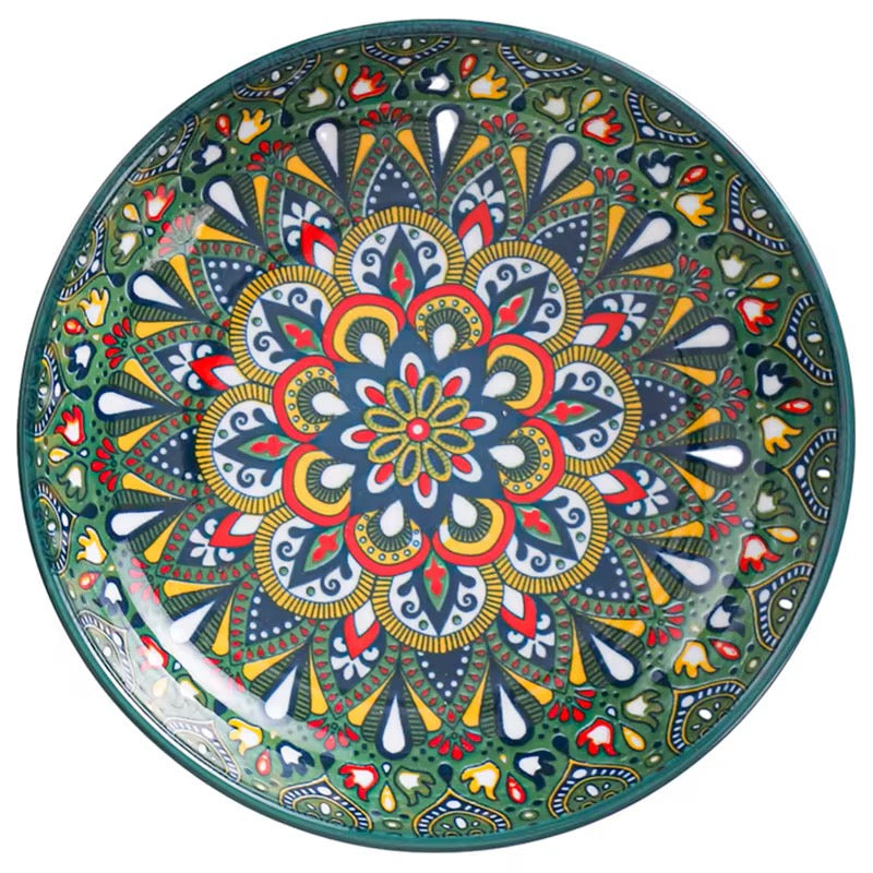 Bohemian style plate and bowl