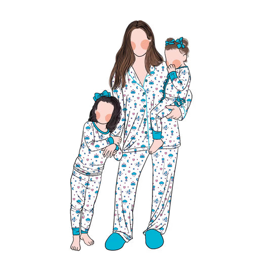 Colorful family print fabric set