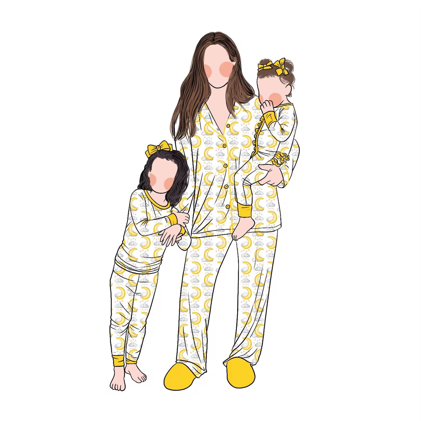 Colorful family print fabric set