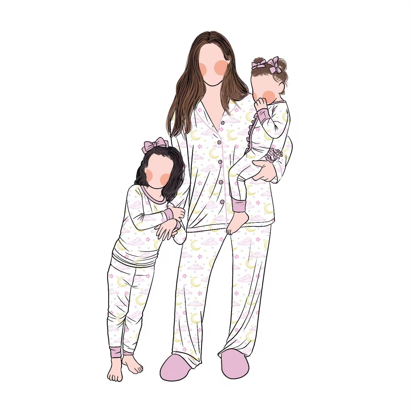 Colorful family print fabric set