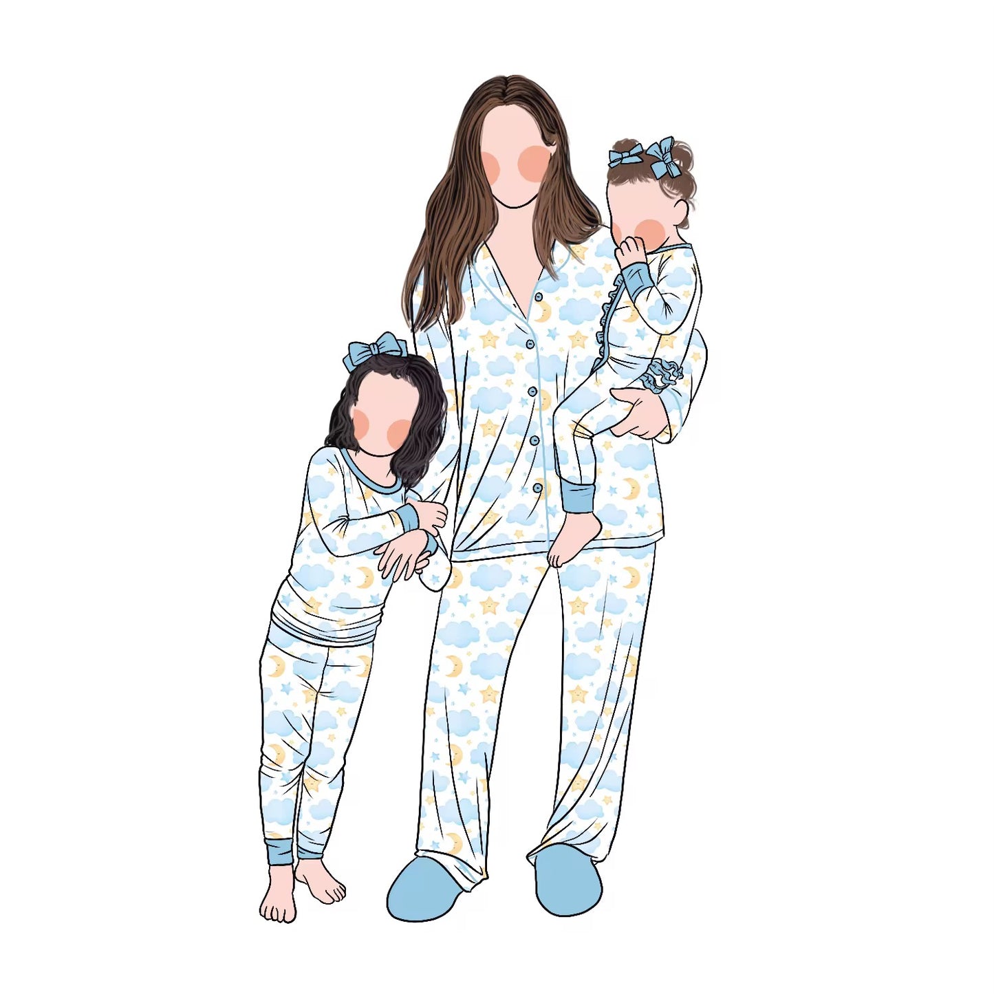 Colorful family print fabric set