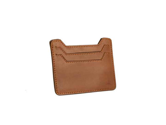 Leather Credit Card Holder Money Clip RFID Blocking. 