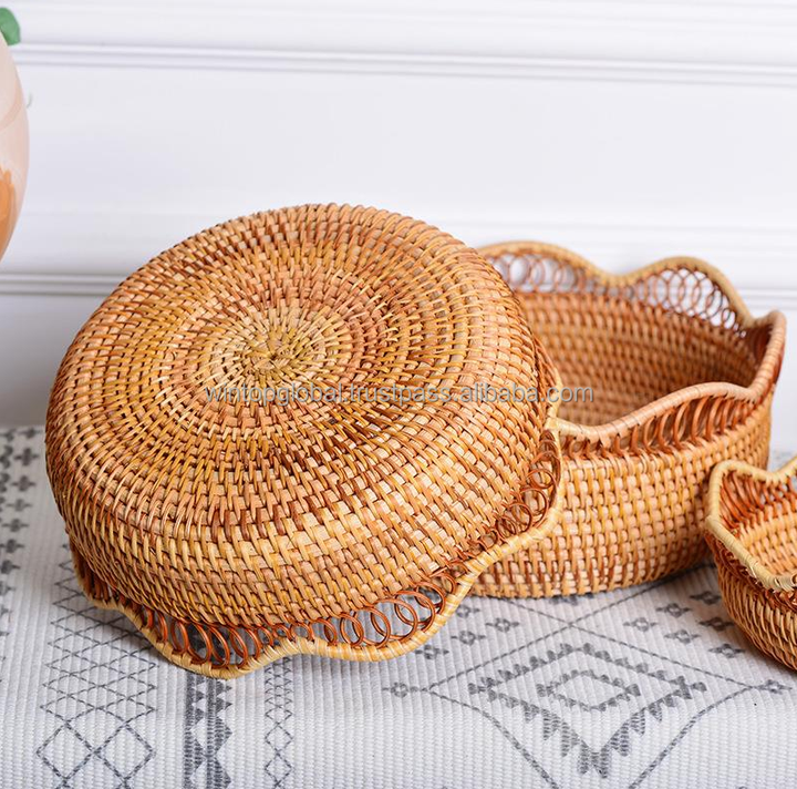 Wholesale Product Home Space Saving Decorative Vegetable Wood Home Storage Basket Wicker Basket 