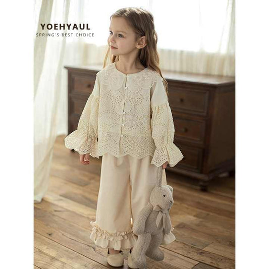 قميص أميرة قطني مطرز للأطفال الصغارToddler Kids Embroidery Cotton