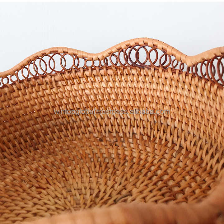 Wholesale Product Home Space Saving Decorative Vegetable Wood Home Storage Basket Wicker Basket 