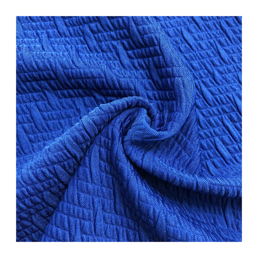 Seersucker Fabric with Wicking Anti Bacterial Finishنسيج سيرساكر مصبوغ بخيوط 94% بوليستر-  6%