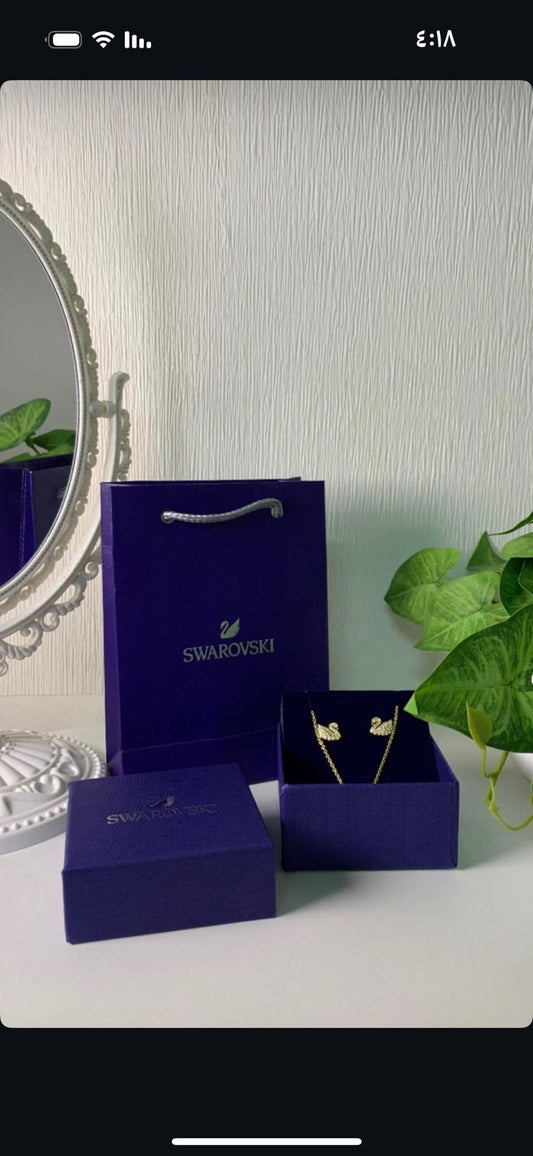 عقد مع حلق أنيق ( فضي ، ذهبي ) \ Fatm stor